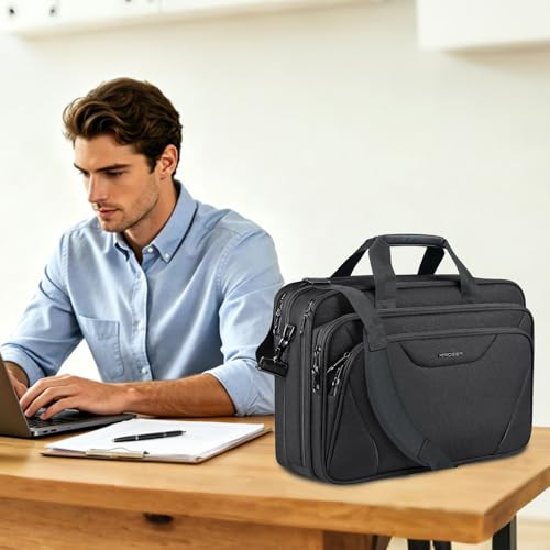 KROSER 17.3 Inch Laptop Computer Briefcase, Water-Repellent Messenger Bag