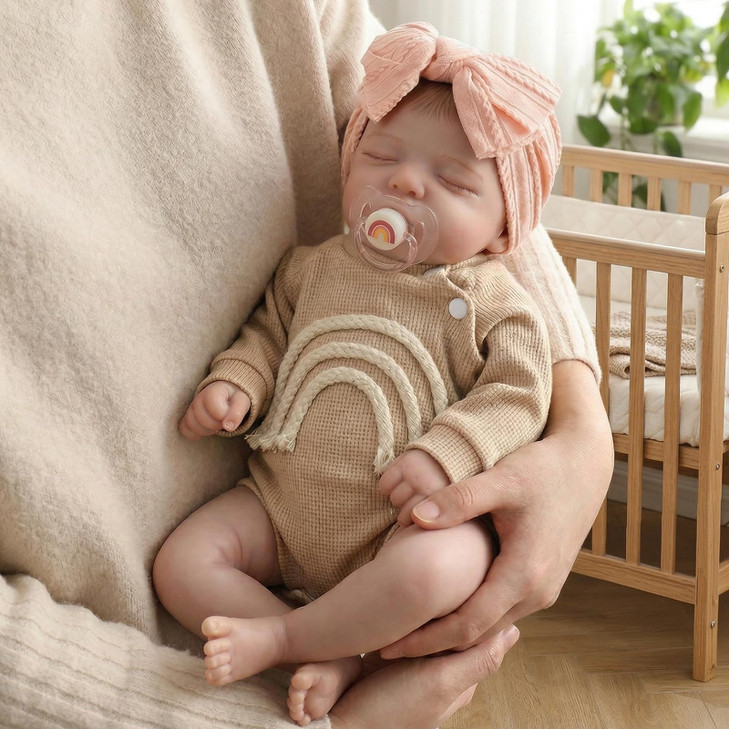 KSBD Realistic Reborn Baby Dolls-20 inch Sleeping Lifelike Newborn Real Life Baby Dolls, Soft Cloth Body with Feeding
