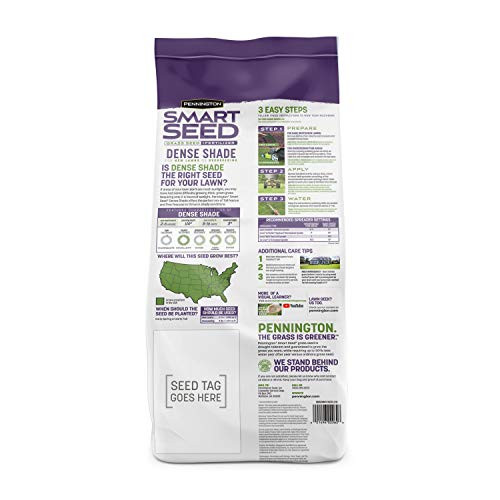 Pennington Smart Seed Dense Shade Mix, Grass Seeds for Lawn, 4/7 lb