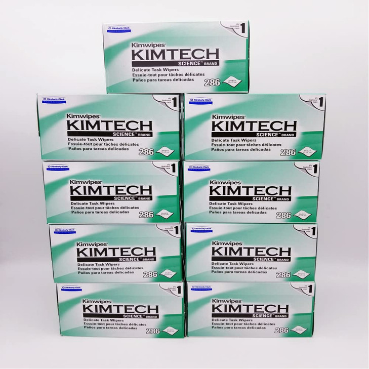 Kimberly-Clark Professional QLZSTWUH Kimtech Science KimWipes Delicate Task Wipers, 4.4 x 8.4 in. 1-ply, 9 Box of 280