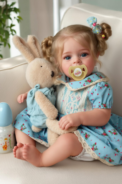 JIZHI Reborn Baby Dolls, 18 Inch Realistic Baby Doll with Hand Rooted Hair