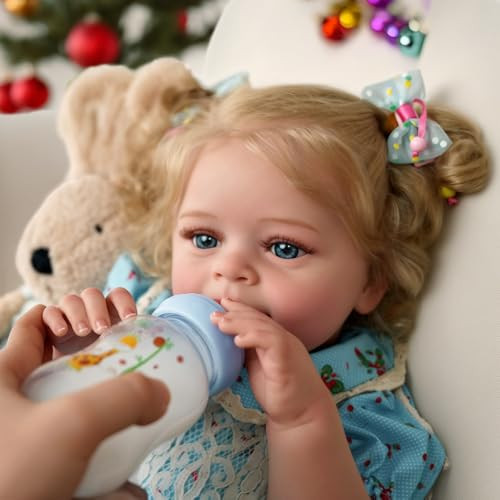 JIZHI Reborn Baby Dolls, 18 Inch Realistic Baby Doll with Hand Rooted Hair