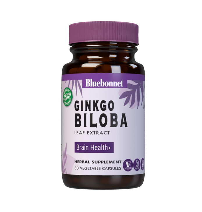 Bluebonnet Ginkgo Biloba Leaf Extract Supplement, 30 Count