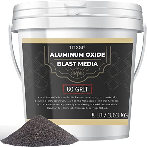 TITGGI 80 Grit Aluminum Oxide Blast Media for Sandblasting, 8 lb