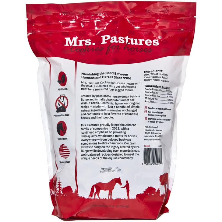 Mrs Pastures Cookies and Treats for Horses - Premium Horse Treats - Made with Apples, Oats, and Rolled Barley -