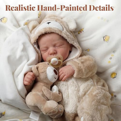 BABESIDE 17 Inch Lifelike Reborn Baby Dolls, Full Body Vinyl Boy