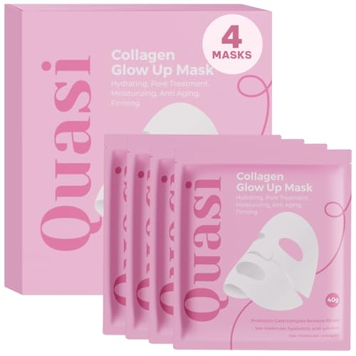 Quasi Bio-Collagen Face Mask Overnight  Hydrating Korean Sheet Mask  Niacinamide & Low Molecular Collagen  Firming