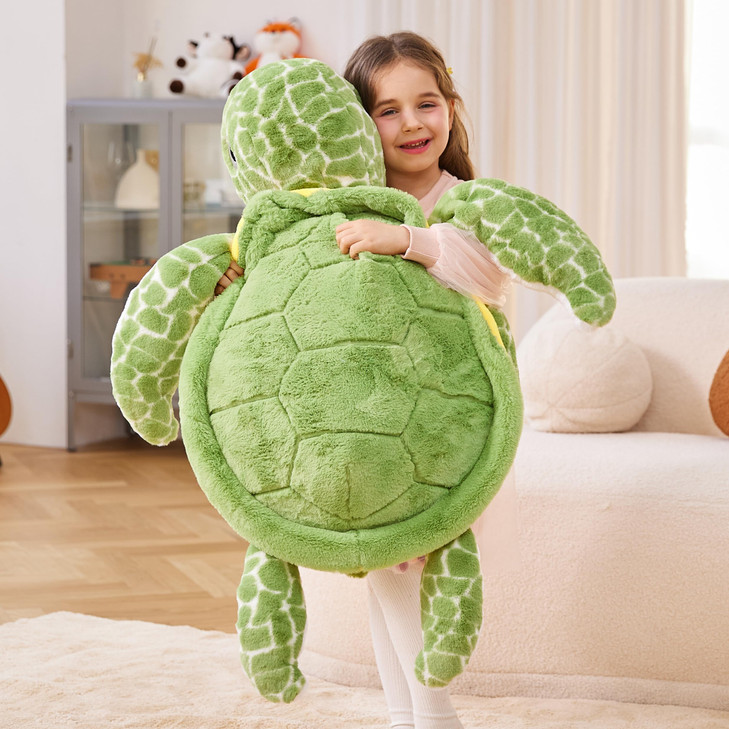 IKASA 30" Giant Turtle Stuffed Animal, Super Soft, Zipper-Free Plush