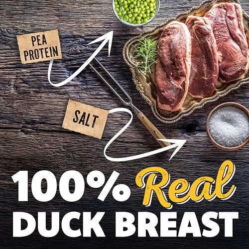 Savory Prime Duck Jerky Dog Treats, Made with 100% Real Duck Breast, Farm Raised, Healthy, Easily Digestible, High