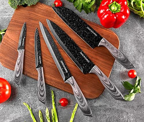Dockorio Kitchen Knife Set 19 Piece with Block High Carbon Stainless