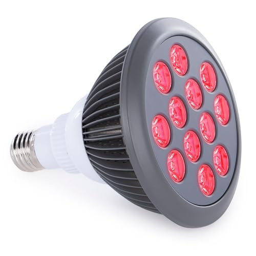 hooga Red Light Therapy Bulb, 660nm & 850nm Red & Near Infrared Light, 12 Dual-Chip LEDs, Targeted Light Bulb with
