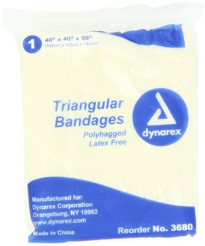 Dynarex 3680 Triangular Bandage, 7" x 4" x 4.25", Pack of 12