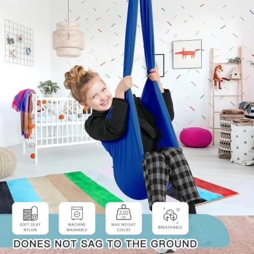 Aokitec Sensory Swing for Kids & Adult, Indoor Outdoor Cuddle Hammock Chair