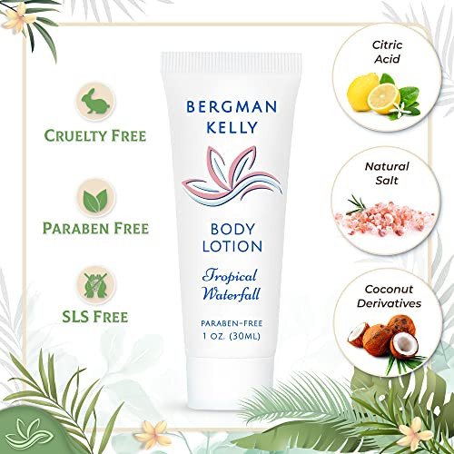 Bergman Kelly - Hotel Toiletries Bundle - Tropical Waterfall, 1 oz each, 100 Pcs - 4-Piece Set: 25 Rectangular Bar