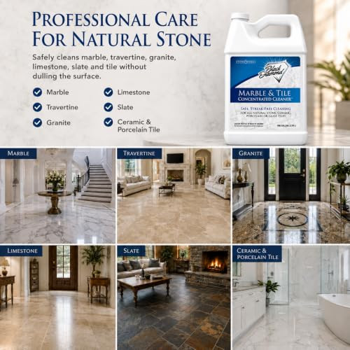 Black Diamond Stoneworks MARBLE & TILE FLOOR CLEANER. Great for Ceramic, Porcelain, Granite, Natural Stone, Vinyl and