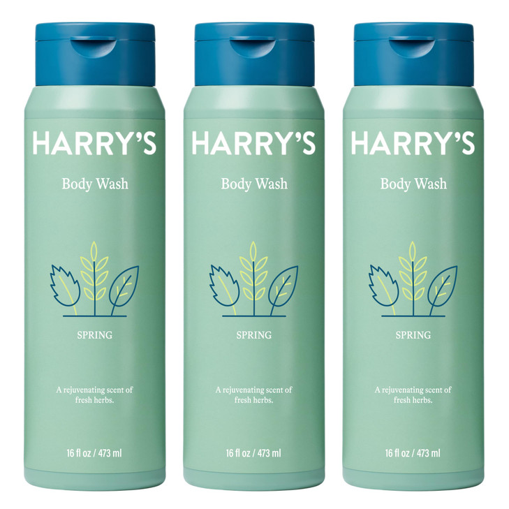 Harry's Body Wash Shower Gel for Men - Spring Scent - 16 fl oz (3 Pack)