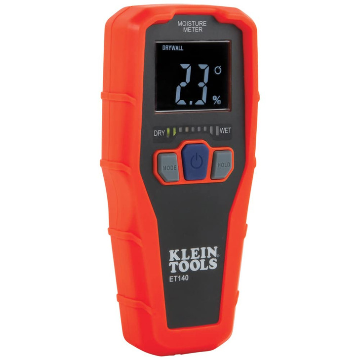 Klein Tools ET140 Pinless Moisture Meter for Non-Destructive Moisture Detection in Drywall, Wood, and Masonry; Detects