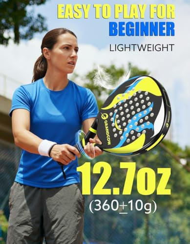 Padel Racket Palas de Padel raqueta Lightweight for Women Female Players Teardrop Shape, Soft EVA Core, Fiberglass