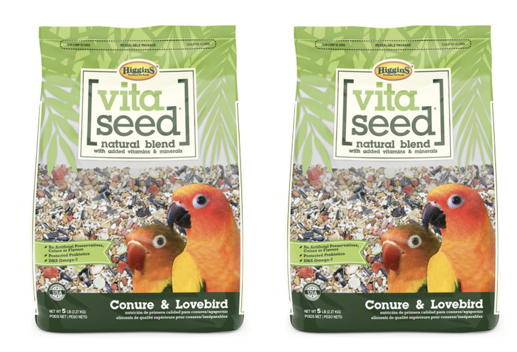 Higgins 2 Pack of Vita Seed Natural Blend Conure and Lovebird Food, 5 Pounds Each