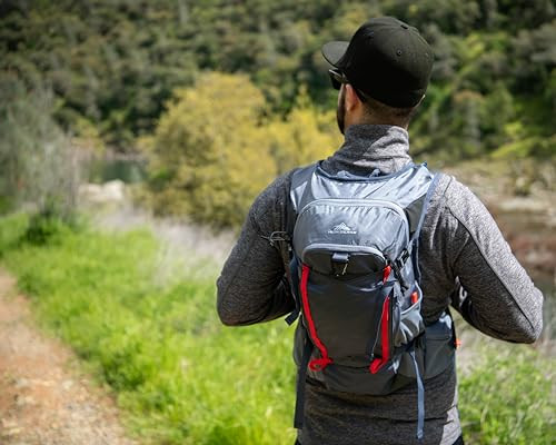 High Sierra Hydrahike 2.0 Hydration Backpack with 2L Reservoir, for Hiking, Biking, Camping, Traveling, Black, 8L