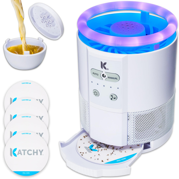 Katchy Duo  Indoor Fly Trap with Scent Pod  Day & Night Effective  Mosquito, Fruit Fly, Gnat & Small Moth Killer 