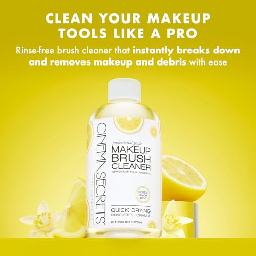 Cinema Secrets Original Makeup Brush Cleaner Solution - Professional Cleanser for Makeup Brushes - Quick-Drying,