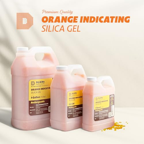 "Dry & Dry" [7.5 LBS] Premium Orange Indicating Silica Gel Desiccant Beads(Industry Standard 3-5 mm) - Rechargeable(1