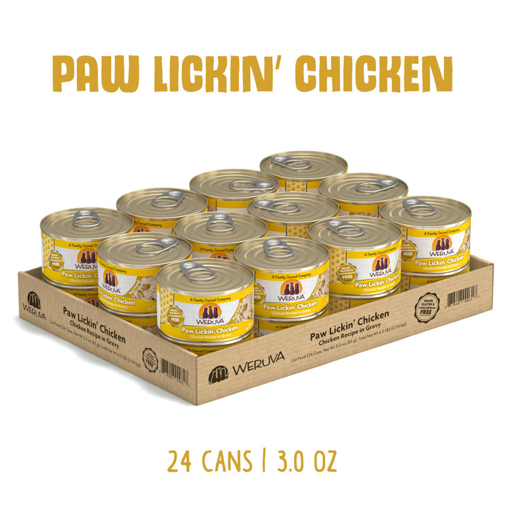 Weruva Classic Cat Food, Paw Lickin Chicken with Chicken Breast in Gravy, 3oz Can (Pack of 24)