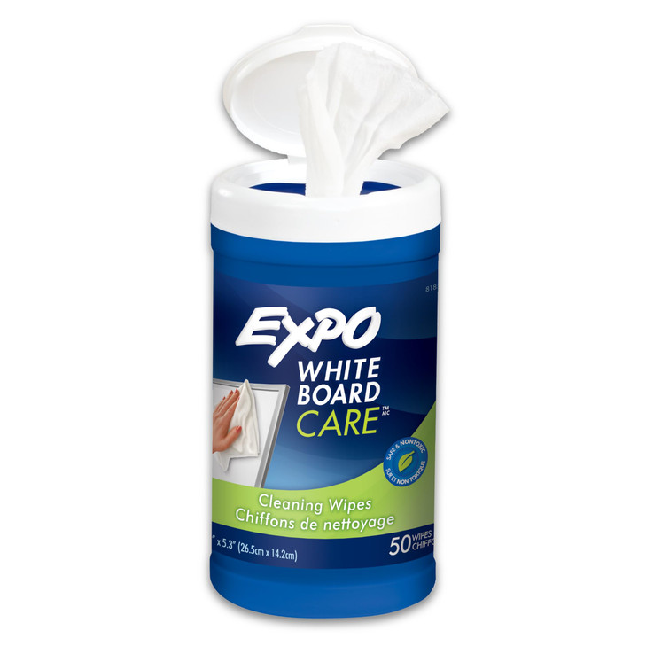EXPO Whiteboard Care Dry Erase Wipes, 8 x 5.5", 50 Count - Home, Office, Classroom Supplies, Whiteboard Cleaning