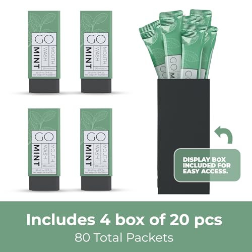 GO Travel Size Mint Mouthwash Packets - TSA Compliant, Reduces Bottle Waste, Fresh Breath On-The-Go
