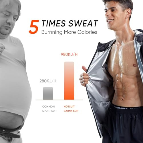 HOTSUIT Sauna Suit for Men Weight Loss Sweat Suit Boxing Exercise Sweat Sauna Jacket Pants