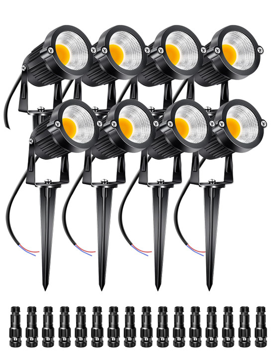 ALEDECO 5W Low Voltage Landscape Lights Outdoor 12V AC/DC LED Landscape Lighting 3000K Warm White Waterproof Garden