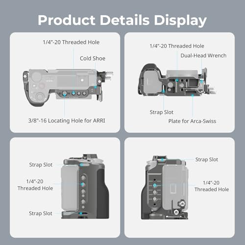 SMALLRIG ZV-E10 II HawkLock Quick Release Cage Kit for Sony ZV-E10 II with Cable Clamp for HDMI, Built-in