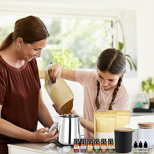 DOPXXBB Complete Candle Making Kit, DIY Candle Making Supplies for Adults, Include Soy Wax, Candle Cups & Tins Candle