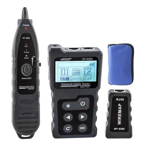 NOYAFA NF-8209 Network Cable Tester, Ethernet Cable Wire Tester with POE & NCV for CAT5/CAT6 Wire Tracer, Length Test,