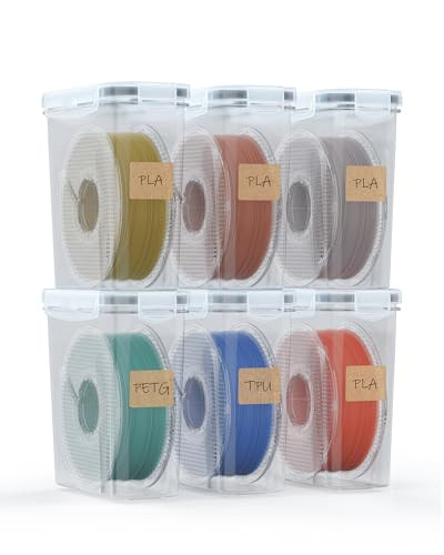 YOOPAI Filament Storage Box - 6 Pack Filament Container for 3D Printing Sealing and Protection - Portable Storage Box