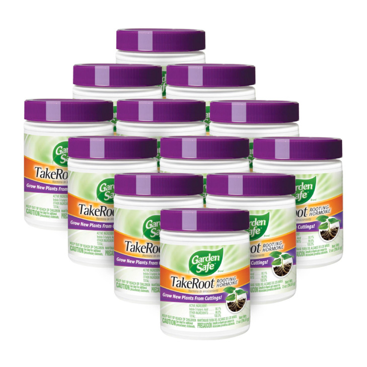 Garden Safe Brand TakeRoot Rooting Hormone, 12 Count, Powder Helps Grow New Plants from Cuttings Including Most Home,
