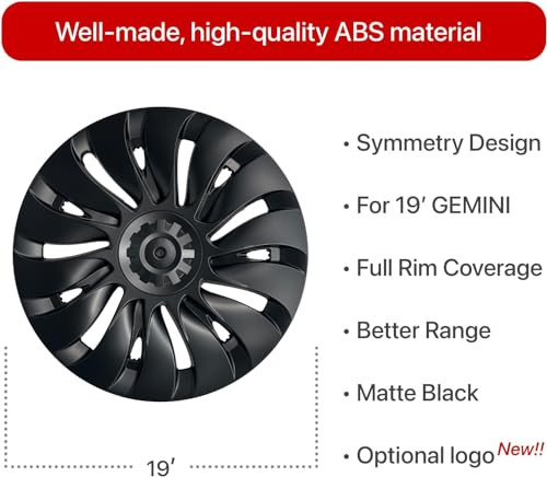 KAVANIC 1PCS Wheel Cover Fits for Tesla Model Y Hubcap 19 Inch 2020-2024