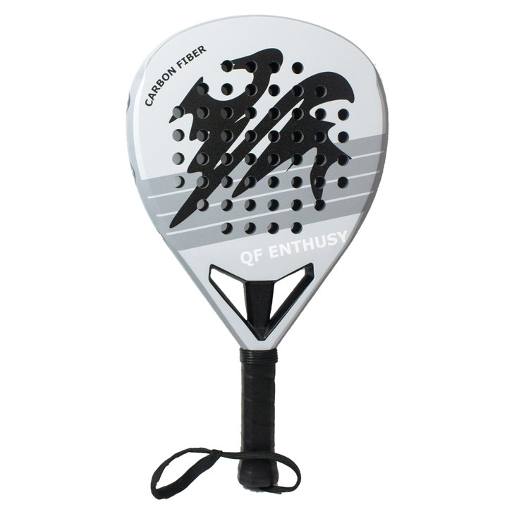Padel Racket, Carbon Fiber Surface Padel Racquet, Lightweight, Ideal for Training/Matches (Gray)