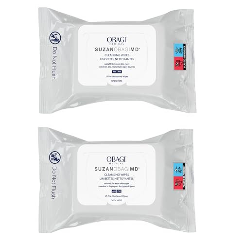 Obagi Medical On the Go Cleansing and Makeup Removing Wipes, 25 count