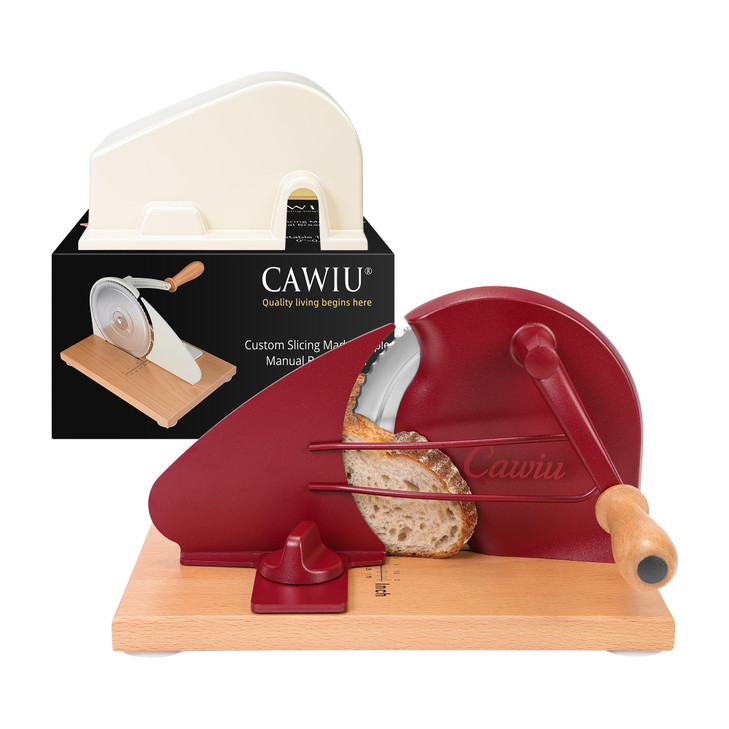 CAWIU Upgraded Manual Bread Slicer for Homemade Sourdough Round with Cover
