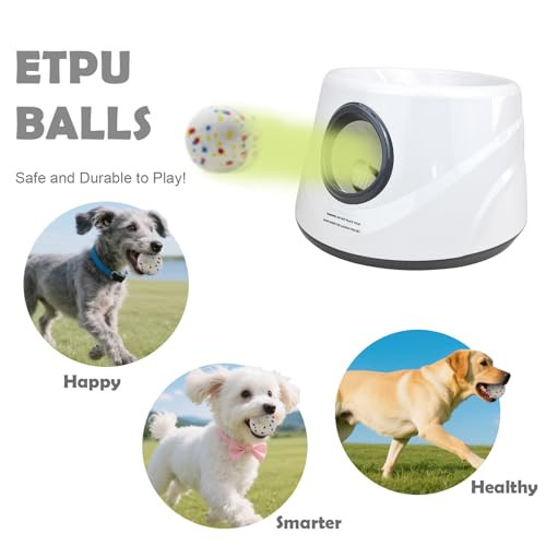 MEKAPLE Automatic Dog Ball Launcher, Upgraded Interactive Dogs Balls Thrower for Small Dogs, Distance Adjustable