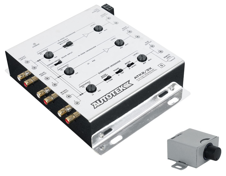 Autotek ATK2 3X Active Crossover Processor (Silver)  8.5 Volts, 2-Way and 3-Way, Remote Bass Control Included,
