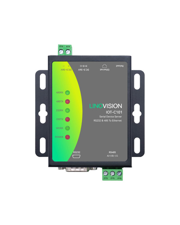 LINOVISION Dual Port RS485 RS232 to Ethernet Converter, Modbus RTU/TCP