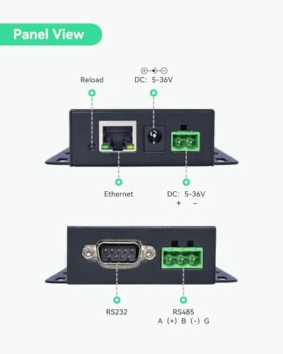 LINOVISION Dual Port RS485 RS232 to Ethernet Converter, Modbus RTU/TCP