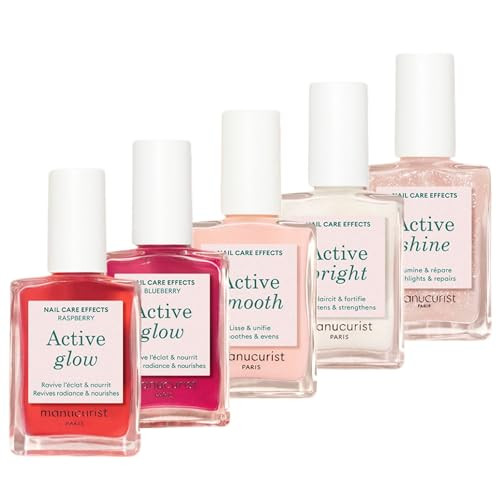 Manucurist Rainbow Active Full Range 5-Pack Gift Set - Nail Care & Polish Set - No Lamp - 5 Treatment Nail Polish :