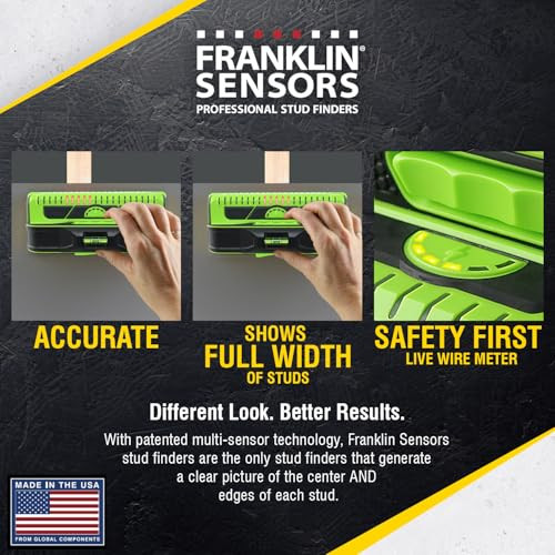 Franklin Sensors ProSensor M210 Stud Finder with Live Wire Detection, Green