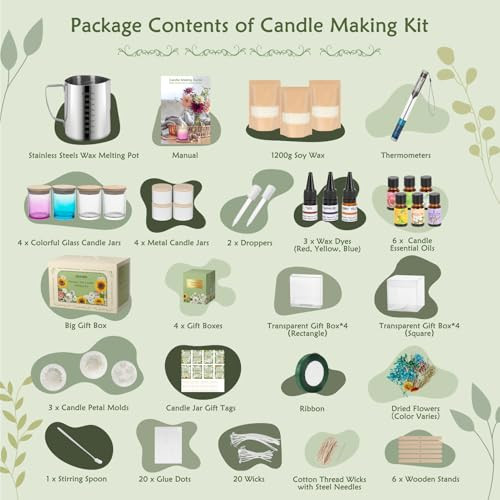 ZEROMX Candle Making Kit for Adults Beginners Full Set DIY Candle Supplies