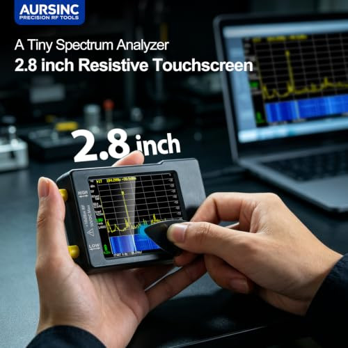 Portable Tinysa Spectrum Analyzer, AURSINC V0.3.1 Handheld Frequency Analyzer, Signal Generator 100kHz to 960MHz
