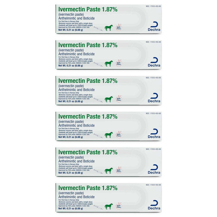 Jeffers Ivermectin Paste 1.87%, 6ct